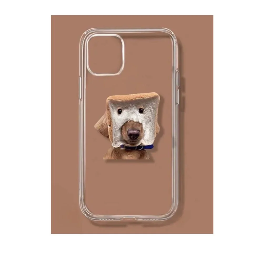 NEW iPhone 13/Pro/Max Bread Dog Painted Clear iPhone case